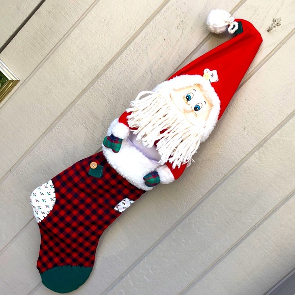 Santa Claus Christmas stocking -3 dimensional - Picture 1 of 12